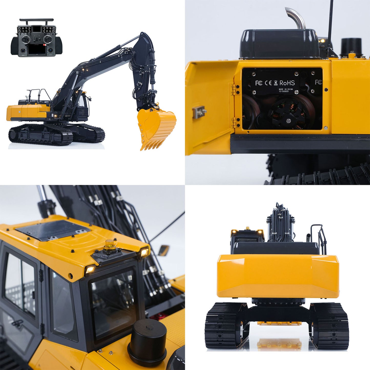 Metal 1/14 Super Frog Remote Control Hydraulic Excavator E400 Pro 9CH Valves RC Digger Stainless Steel Arm Frsky XE Radio
