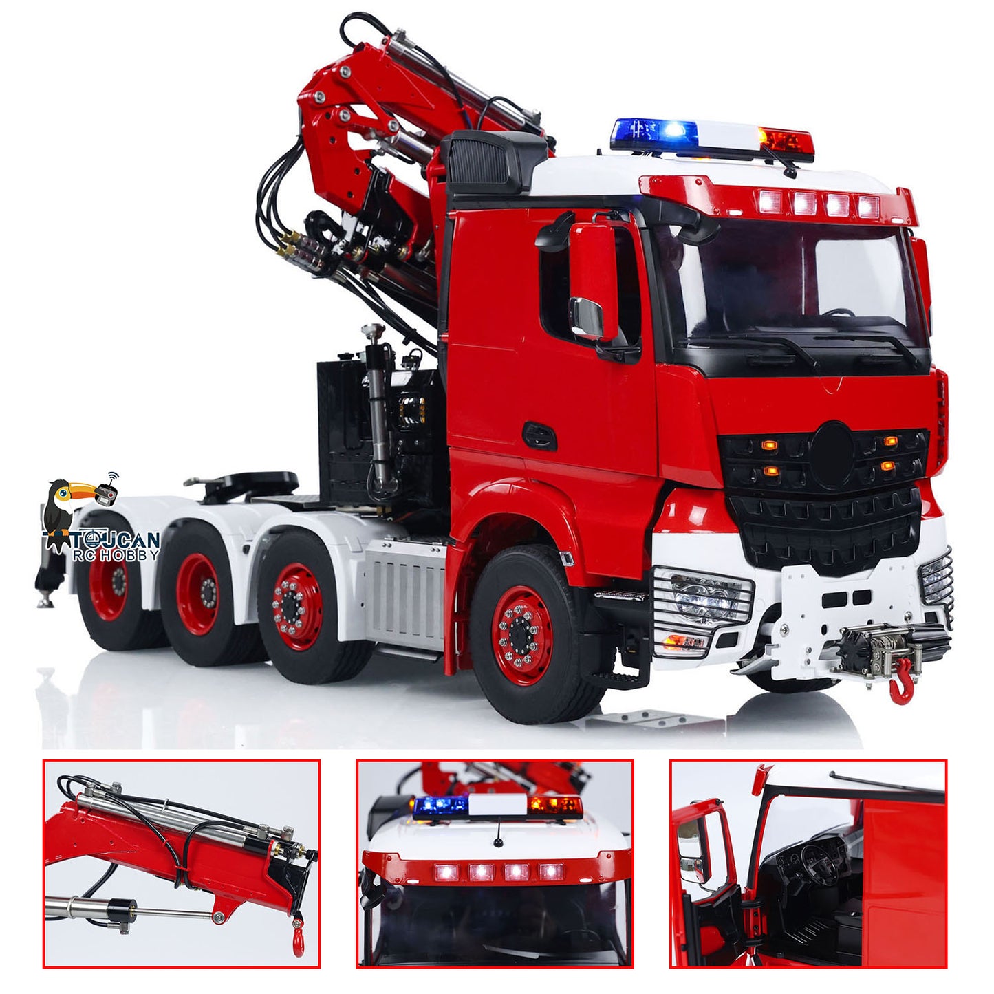 TOUCAN 1/14 8x8 RC Hydraulic Crane Trucks RTR Radio Control Tractor Car Fly Jib