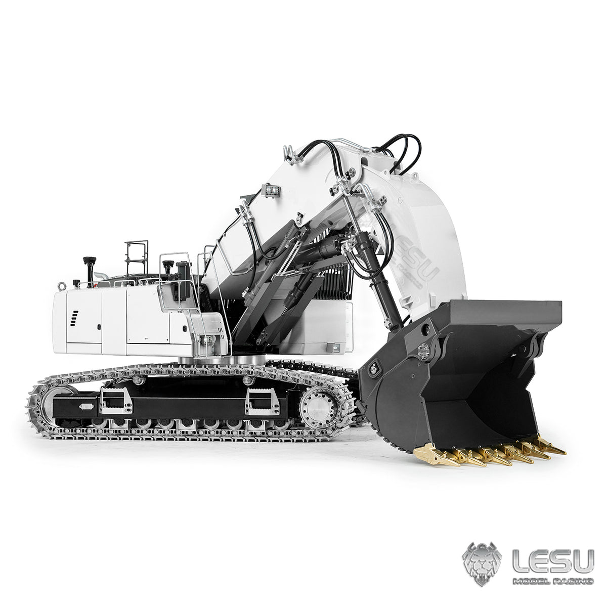 LESU LR956 1/14 Metal RC Hydraulic Front Shovel Excavator B0031 Dual Pumps KIT/PNP/RTR Digger with 7CH Valve Light System Simulated GPS
