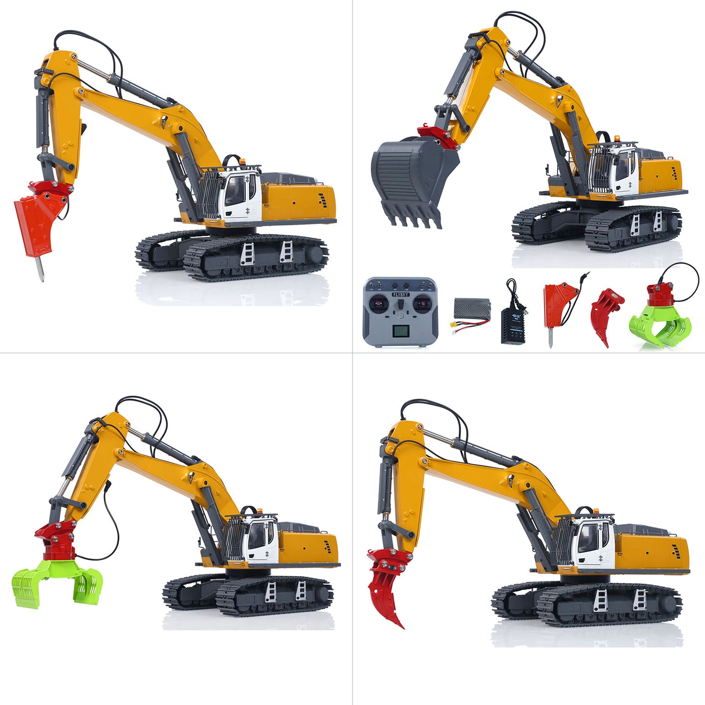 Fast Shipping 1/18 Kabolite 5901 100S Electric Lifting RC Excavator Flysky Remote Control Digger Engineering Vehicle Electric Ripper Hammer