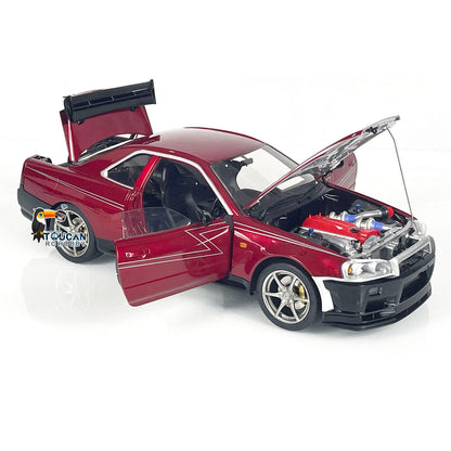 Capo 1/8 Assembled Painted RTR 4x4 4WD R34 RC Racing Drifting Car With Sound Light System Smoke Function