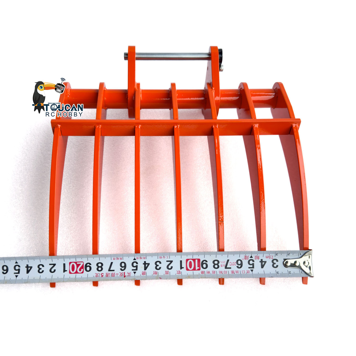 TOUCAN 1/8 Metal RC Excavator Attachments for 385CF Hydraulic Digger, Ripper, Bucket, Rake, Quick Coupler & Construction Model