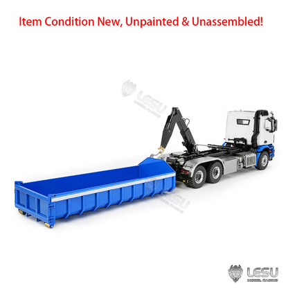 LESU Z0100/Z0092 1/14 6x6 Radio Control Metal Hydraulic Dump Truck Roll-Off RC Tipper Differential Lock Light Sound Construction Model