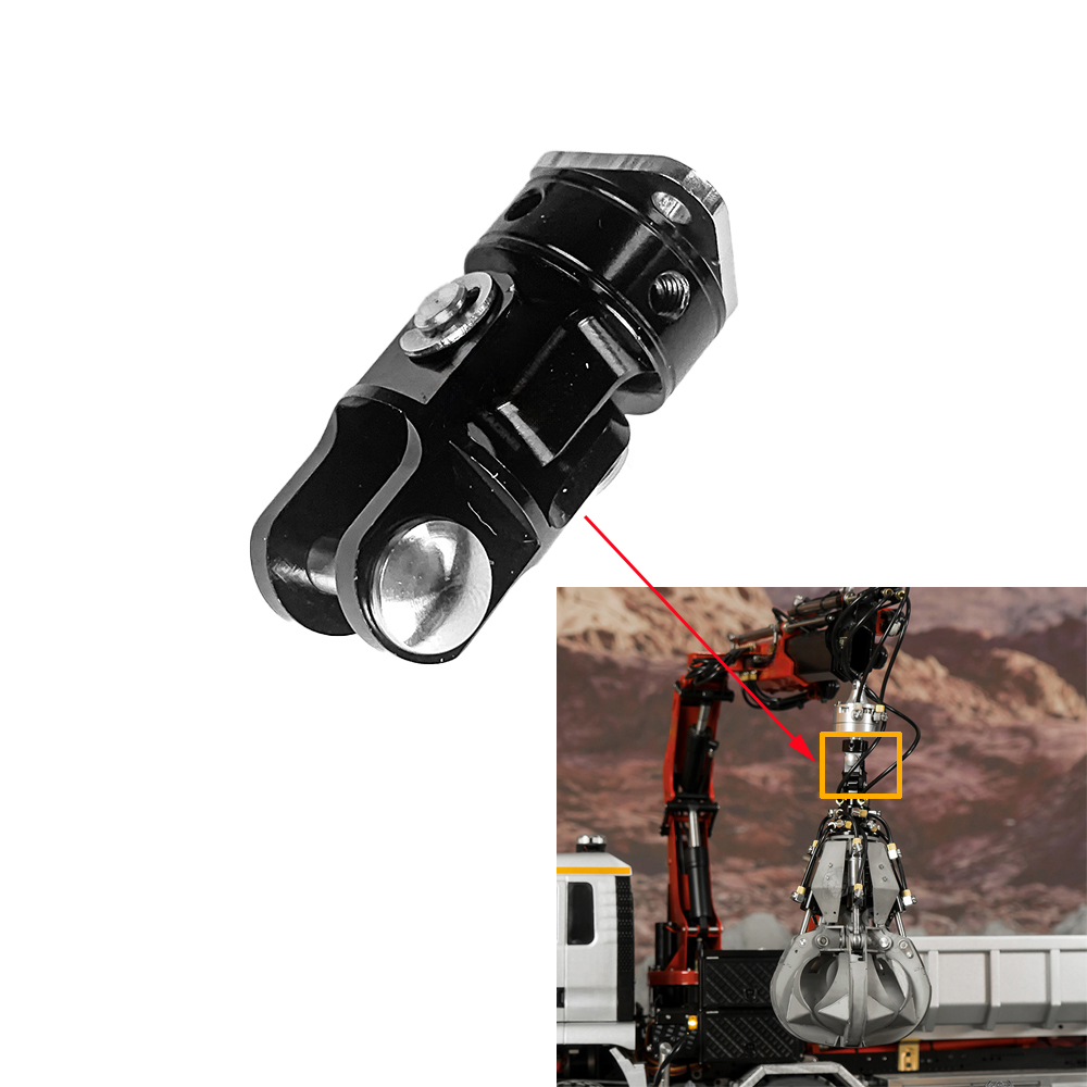 LESU 1/14 Metal RC Hydraulic Crane Attachments for Dump Truck Orange Peel Grab Clamshell Bucket Fork Brick Clamp Rotary Cylinder