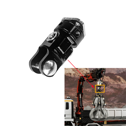 LESU 1/14 Metal RC Hydraulic Crane Attachments for Dump Truck Orange Peel Grab Clamshell Bucket Fork Brick Clamp Rotary Cylinder