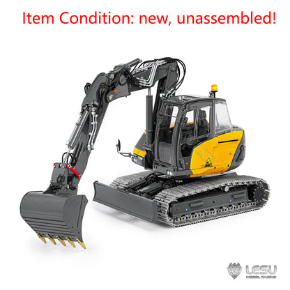 LESU MC15 4 Arms Metal 1/14 Hydraulic Remote Control Excavator KIT Model RC Digger Dual Pumps 9 Ways Valve Light Sound Motor