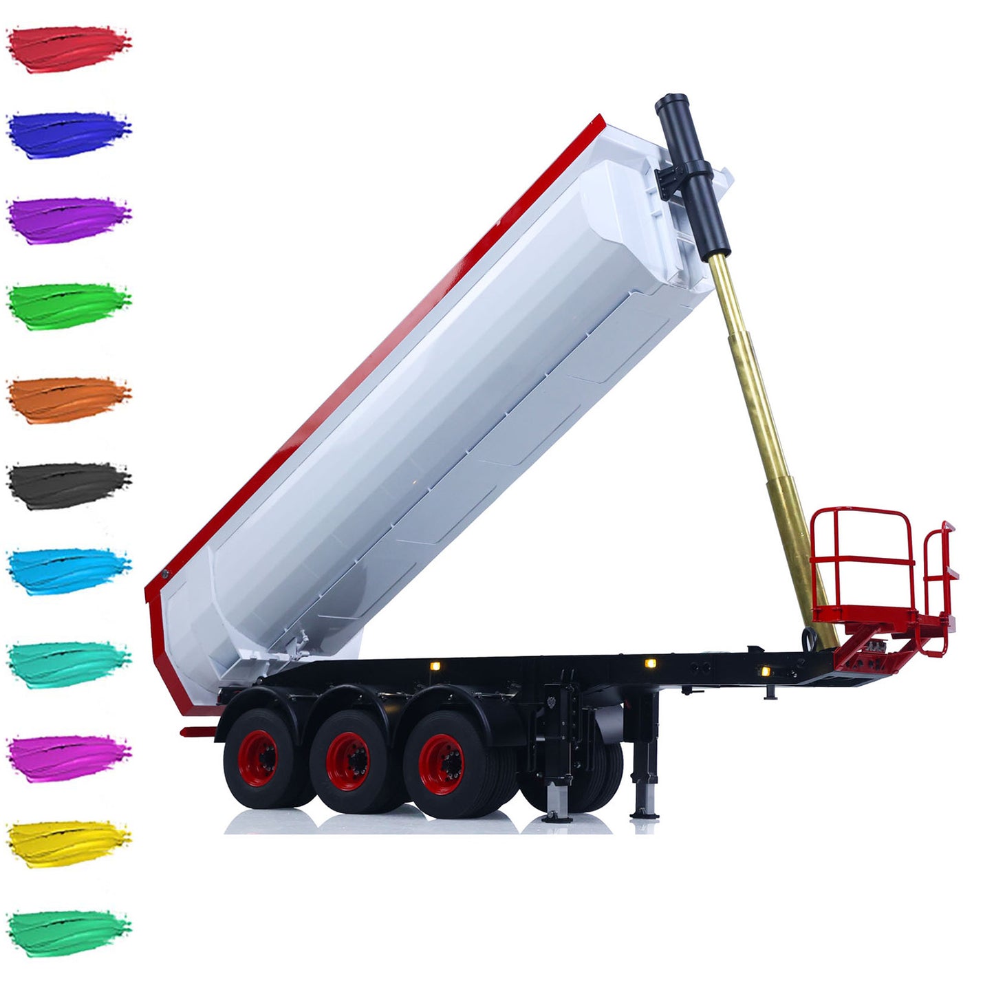 Metal LESU 3Axles 1/14 Hydraulic Dump Trailer for RC Tractor Truck DIY TAMIYA Radio Controlled Lorry Car 1851 3363 R470 770S