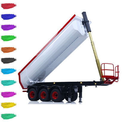 Metal LESU 3Axles 1/14 Hydraulic Dump Trailer for RC Tractor Truck DIY TAMIYA Radio Controlled Lorry Car 1851 3363 R470 770S
