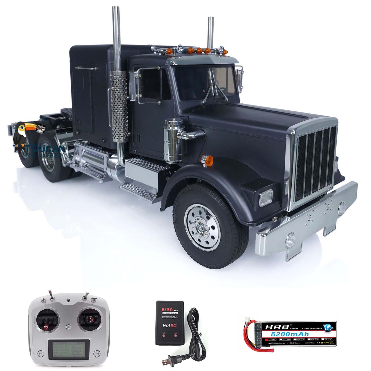 Camion tracteur télécommandé TAMIYA 1/14 6*4 56336 Noir RTR