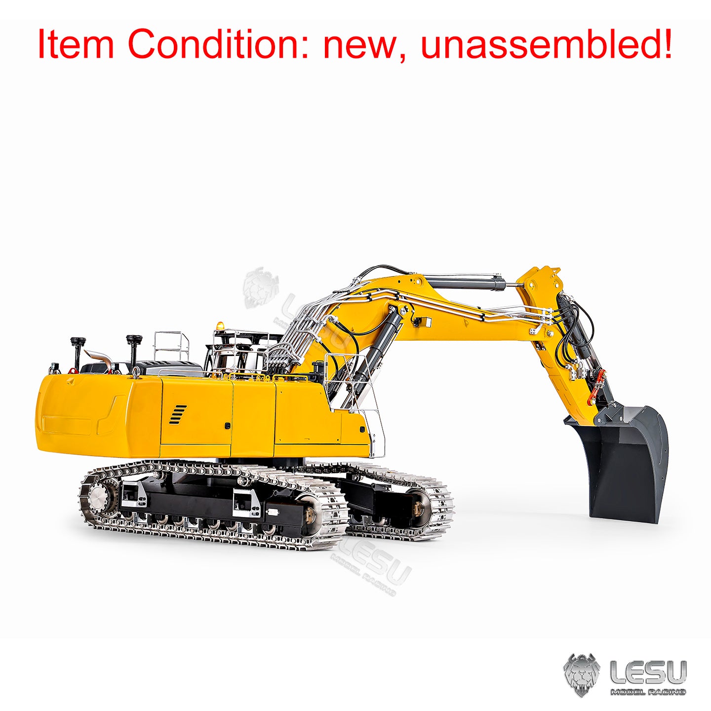 LESU AOUE LR956 1/14 RC Hydraulic Excavator KIT Metal 2 Arms Remote Control Digger Model 4MPA Dual Pumps Light 6CH Brass Valve