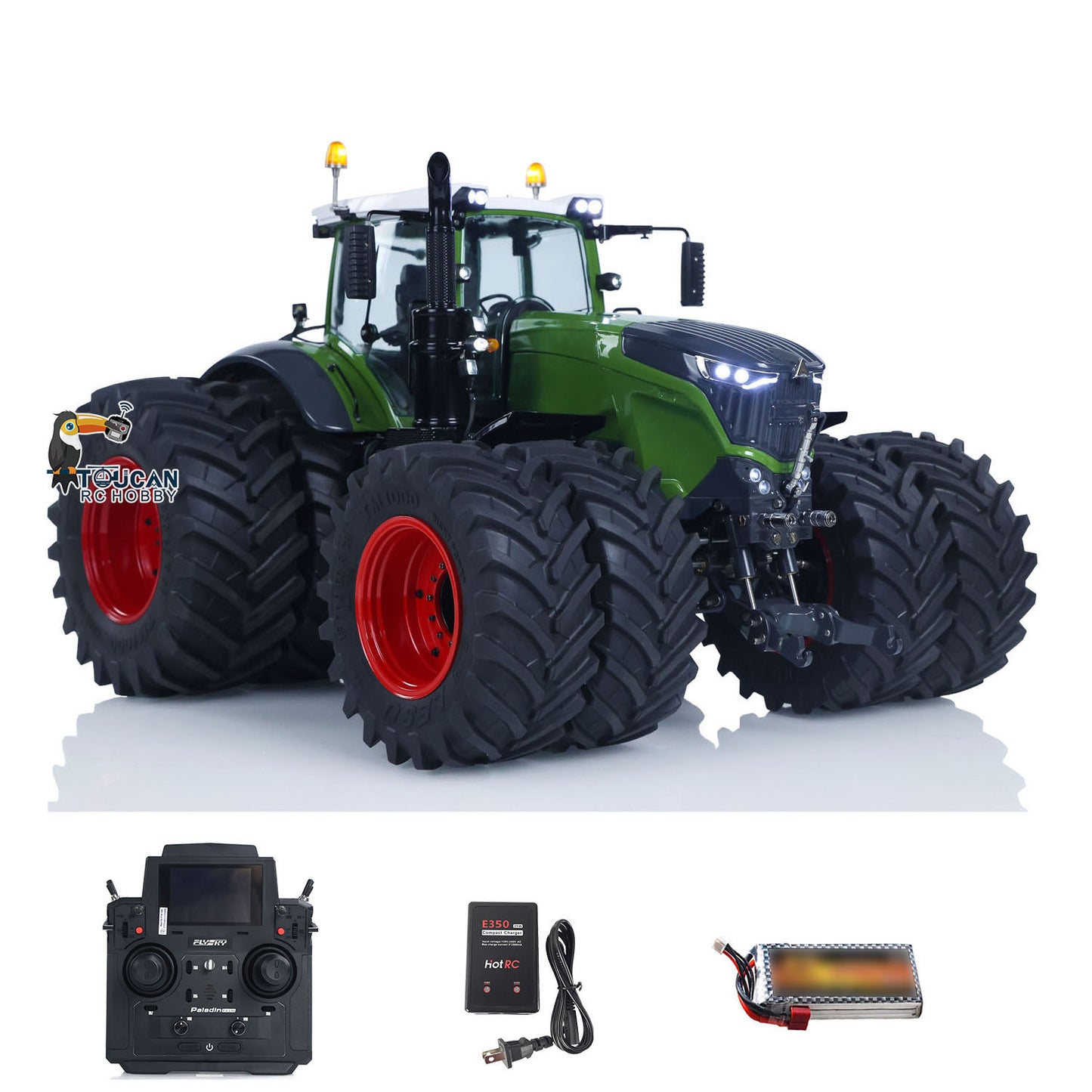 Double Wheeled LESU AOUE 1050 4x4 1/14 Metal Hydraulic RC Tractor Car Light Smoking Simulation Sound Radio Controlled Farm Truck