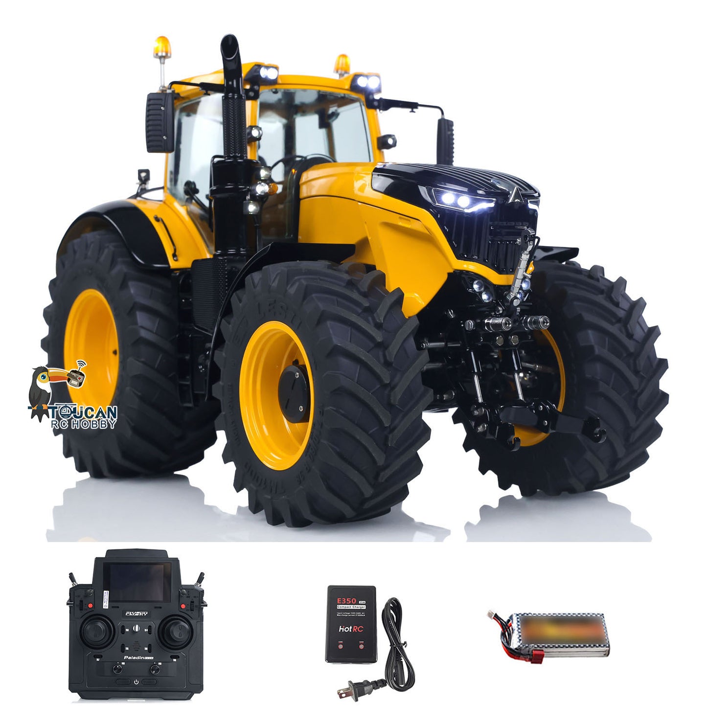 LESU 4x4 90% Metal Body 1/14 RC Hydraulic Tractor AOUE 1050 Radio Controlled Agricultural Vehicle Light Smoking Simulation Sound