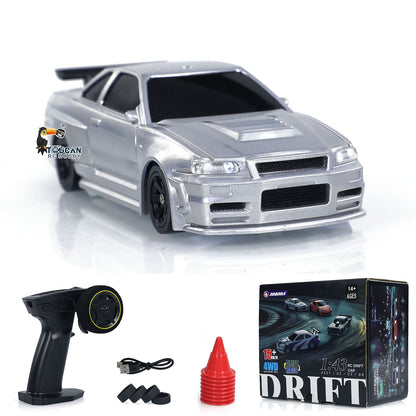 【FREE SHIPPING】US STOCK 4PCS 1/43 Radio Control Drift Car 4WD RC 2.4g Mini Race Car High Speed Model Toy
