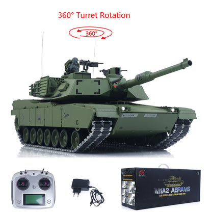 1/16 TOUCAN Remote Control Battle Tank 3918 Abrams M1A2 Metal Gearbox 360 Rotation Barrel Recoil Elevation Laser Aiming Light