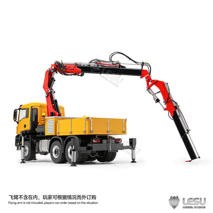 LESU 6X6 Metal 1/14 RC Hydraulic Crane Truck 3Speed Remote Control Lorry Car 7CH Valve 4MPA 6 Outriggers Sound Axle Diff Lock