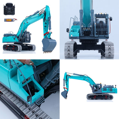 LESU 1/14 RC Metal Hydraulic Excavator SK500 RTR Remote Control Digger Model 6CH Valve 3MAP Pump Relief Valve PL18EV Lite Radio