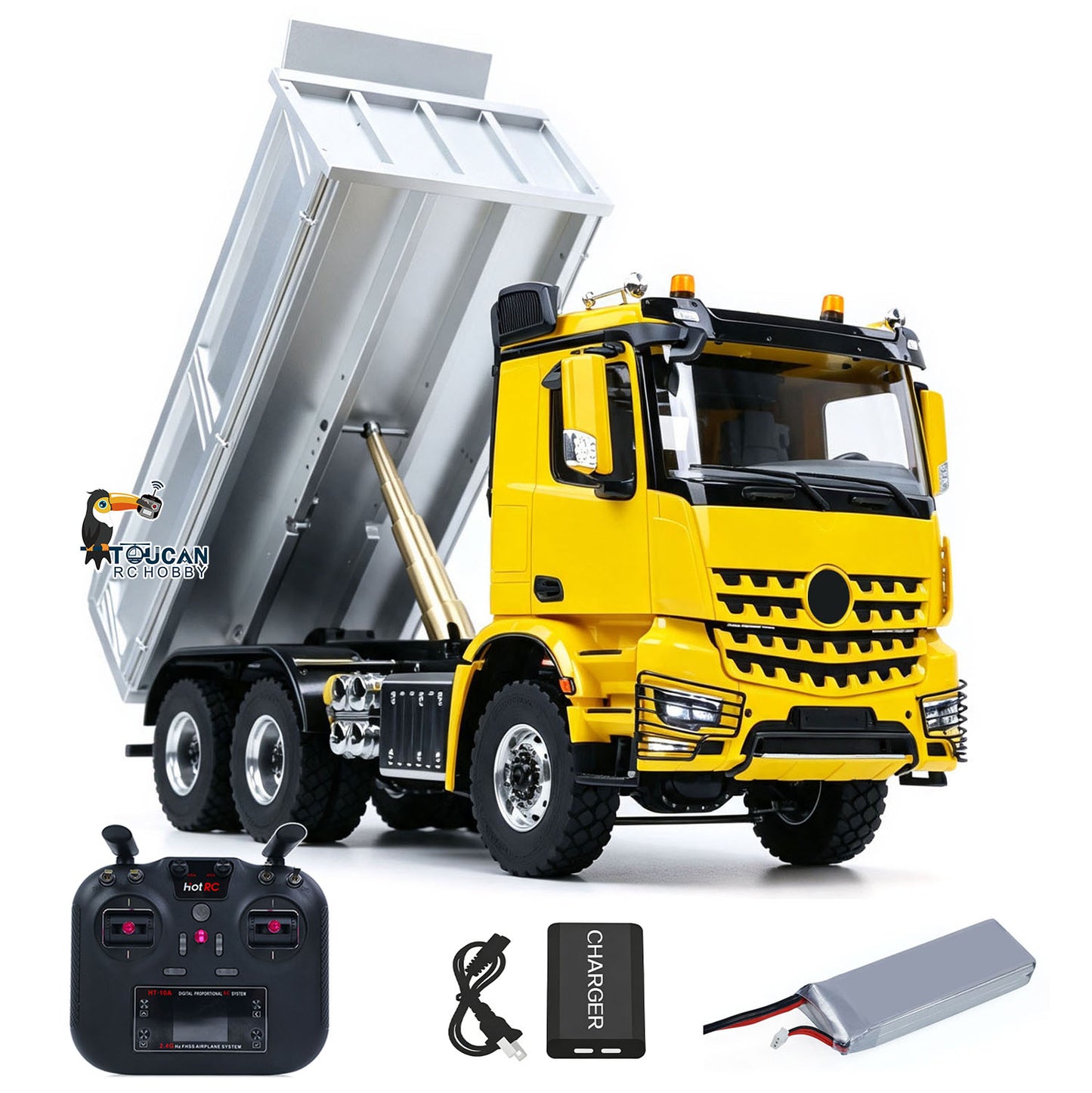 6X6 Metal Chassis 3348 RC Hydraulic Dumper 1/14 Radio Controlled Tipper NO Lock Light Sound Radio Battery Construction Truck RTR