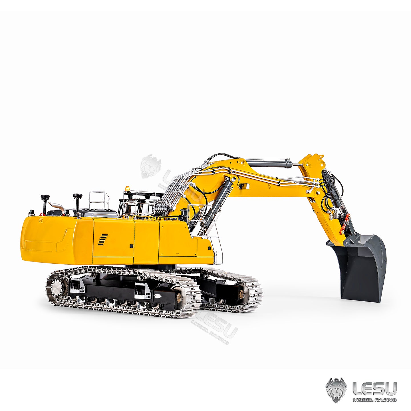 Metal LESU 1/14 RC Hydraulic Excavator 2 Arms LR956 Remote Control Digger Model 4MPA Dual Pumps Light 3S Battery PL18EV LITE