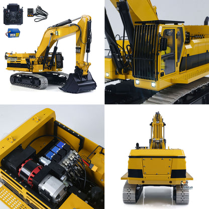 55KG! 1/12 Metal Remote Control Hydraulic Tracked Excavator 395F RC Digger 2830 Brushless Motor Dual Pump System Flysky Radio