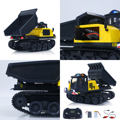 US STOCK 1/50 T14R Panther RTR Electric RC Crawler Dump Truck Construction Vehicle Tracked Tipper Finished Model Toys Lights Sounds Unit