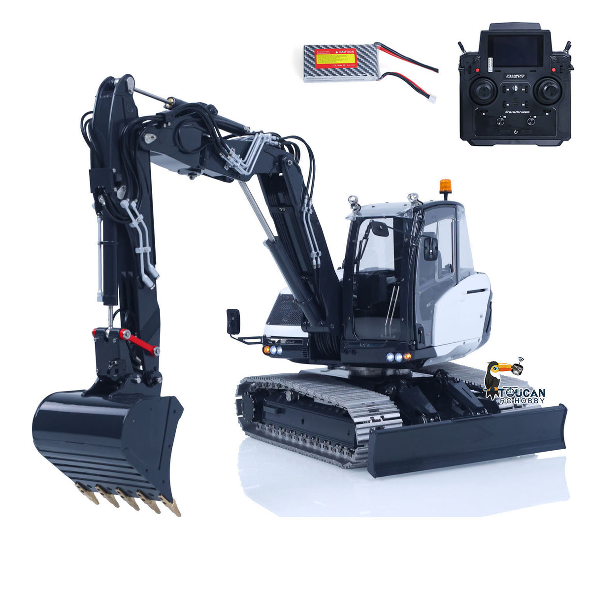 15MC LESU Metal 1/14 Hydraulic RC Excavator MC15 4 Arms Remote Control Digger Model 9 Ways Valve Dual Pumps Light Sound Radio Battery