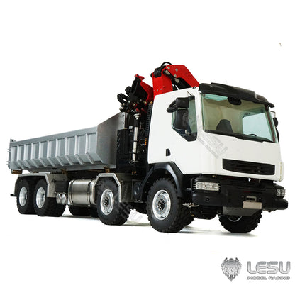 2Speed LESU Remote Control Hydraulic Roll on off Dumper Crane 1/14 RC Tipper Lock Differential Axle Metal 8X8 Chassis Gerabox