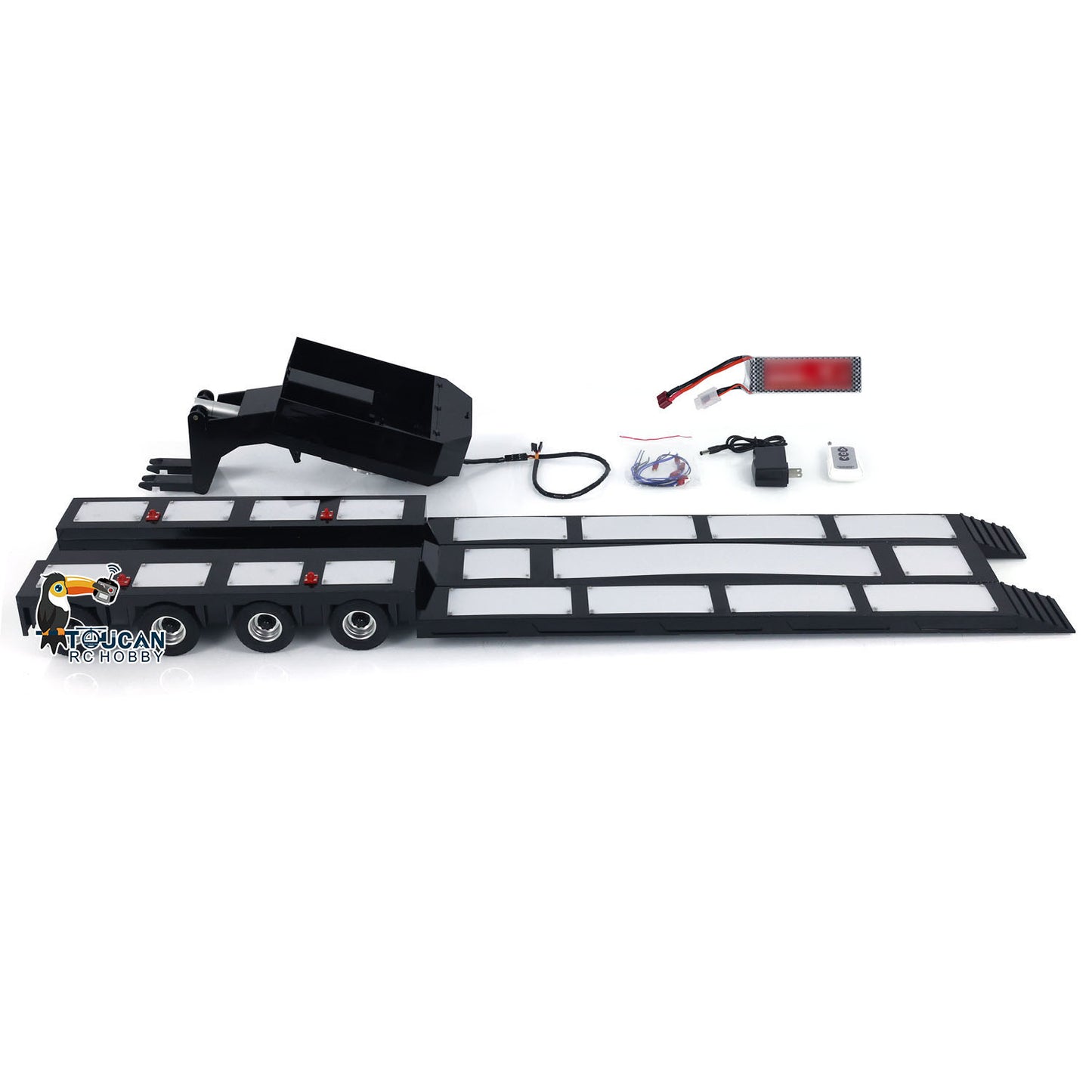 4-Axle Metal Extendable Semi-trailer for 1/14 RC Tractor Truck