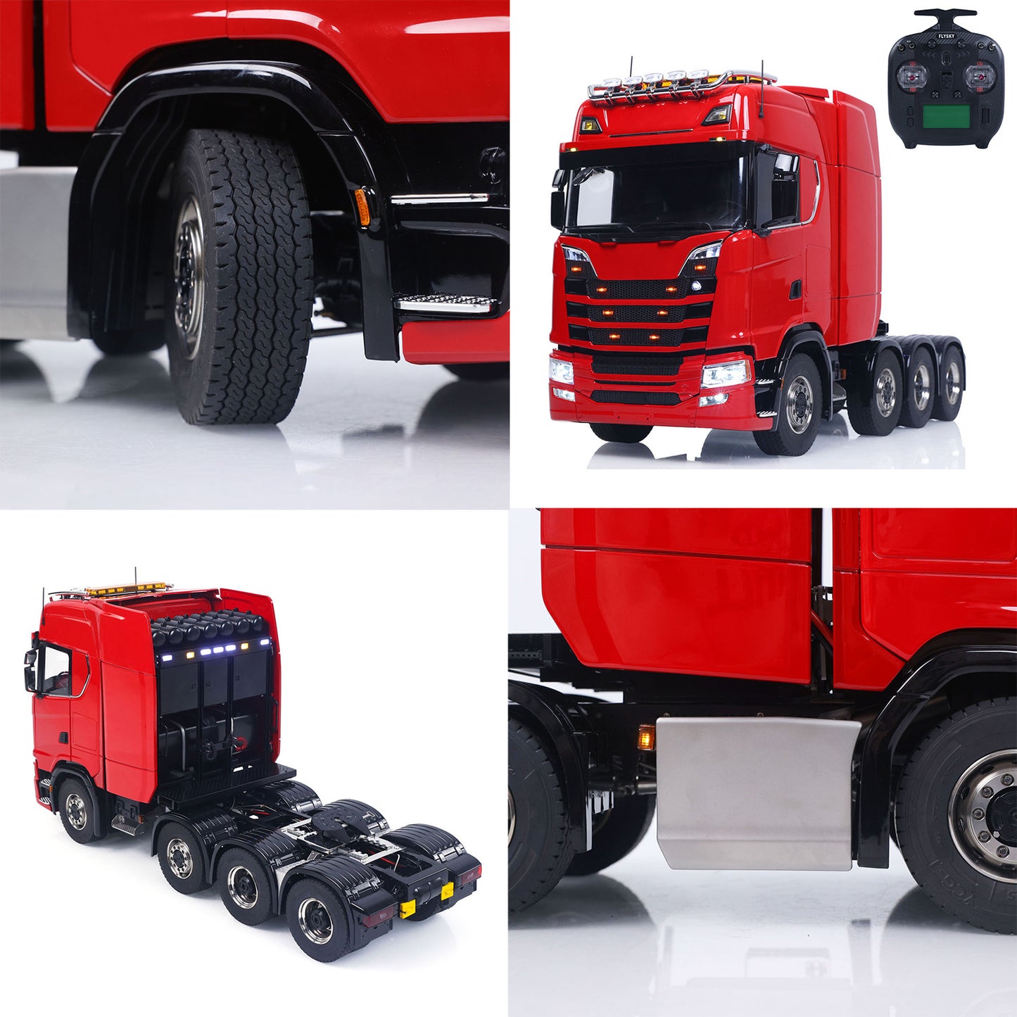 8X8 1/14 RC Tractor Truck 770S Metal Transmission W/ Transfer Case 3Speed Gearbox Light Sound System Painted Model No Charger