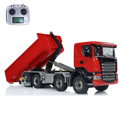 1:14 RC Hydraulic Roll-on Dump Truck 8x8 RC Tipper Car With Sounds Lights U-Shape Low Bucket