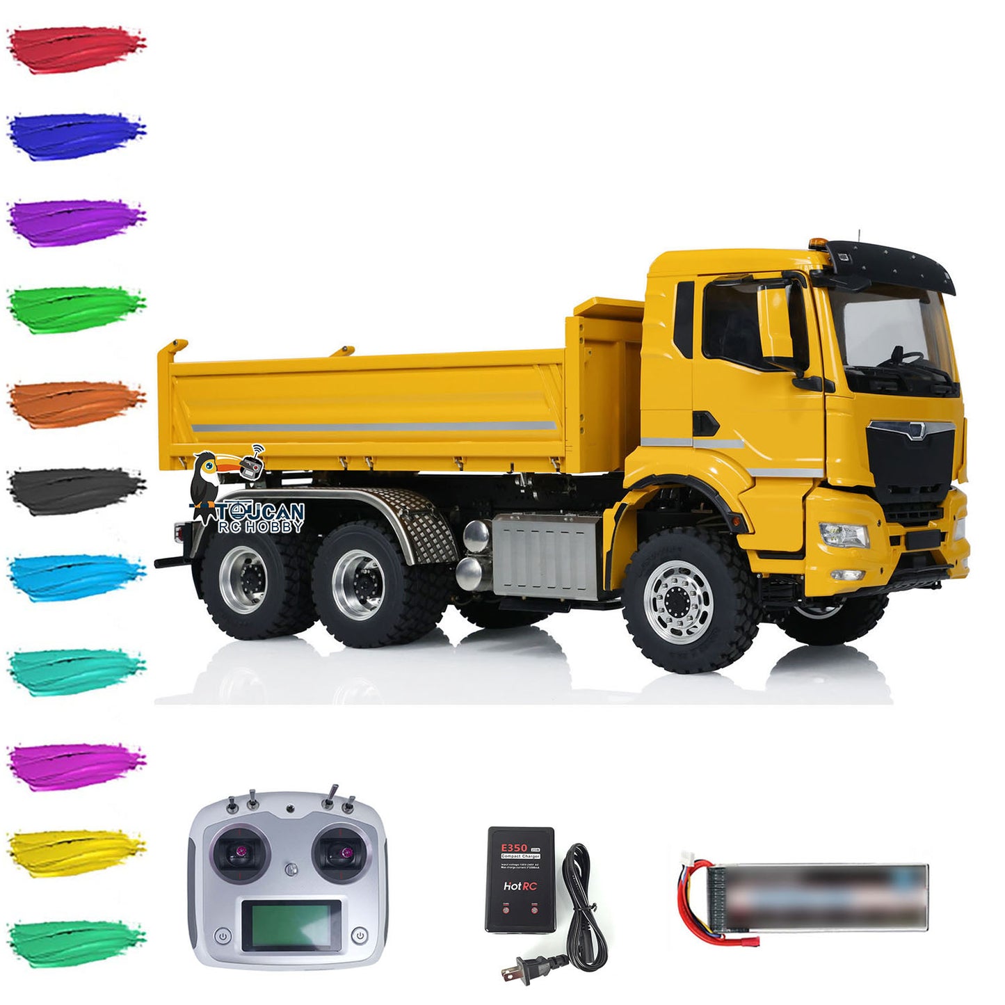 Metal 6x6 1/14 RC Hydraulic Dump Truck 3-way Tipper LESU Chassis Man Cabin