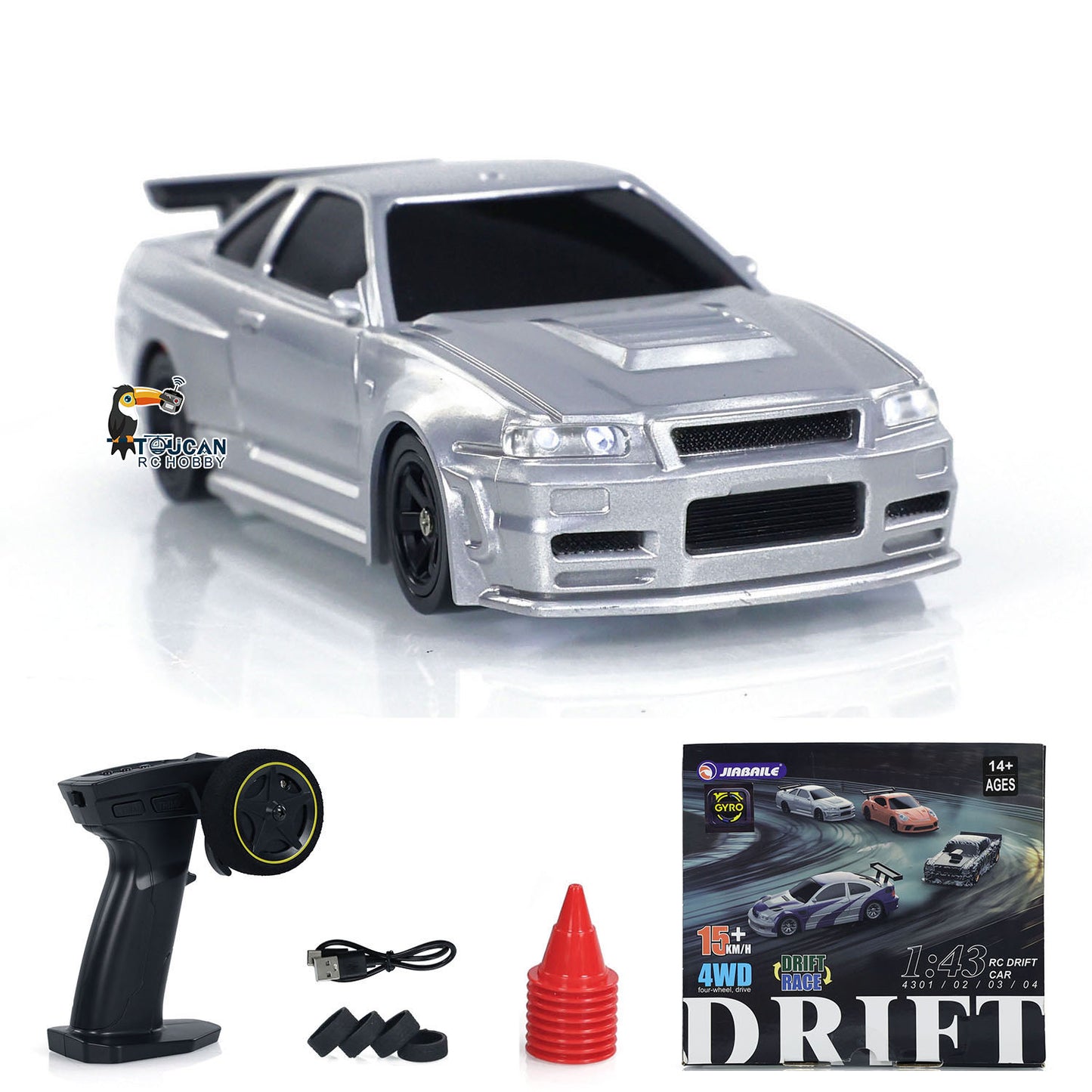 1/43 RC Drift Race Car 4WD Ready to Go Mini Car Toy With Gyro