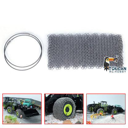 IN STOCK Metal Tyre Chain for 1/14 K988 ZW370 RC Hydraulic Loader