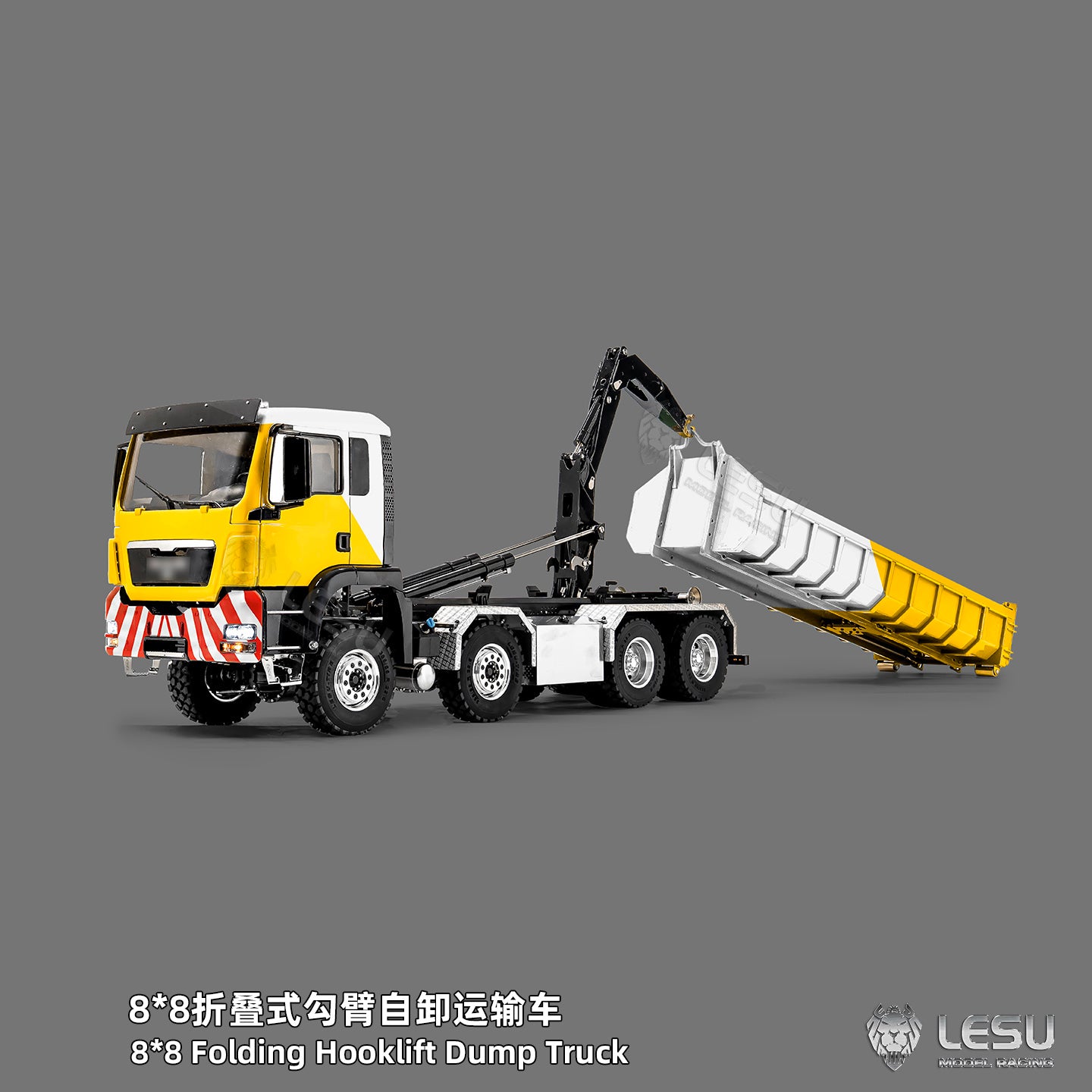 Deposit New Product Pre-order LESU 1/14 Metal 8x8 Roll-Off Truck Full Dump RC Construction Vehicle