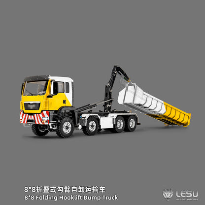 Deposit New Product Pre-order LESU 1/14 Metal 8x8 Roll-Off Truck Full Dump RC Construction Vehicle