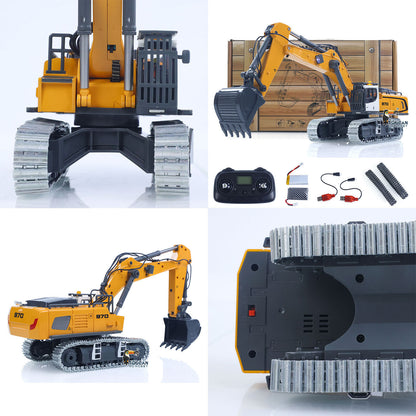 1/50 RC Excavator K970 Engineering Vehicle Remote Control Electric Lifting Digger Metal Bucket Tracks Light Sound RTR Battery
