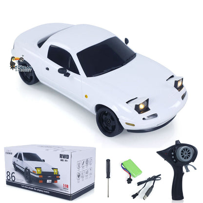 Free Shipping CN Stock Second-hand 1:18 LDRC Radio Control Drift Car Model On Road Vehicles Linear Speed LED Flip Light Battery Motor USB Charge MX5 Toy for Kids