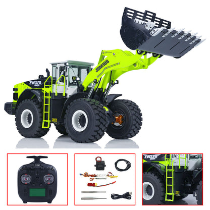Metal 1/14 ZW370 RC Hydraulic Loader JDM-198 Radio Control Construction Truck PNP New Sound System Motor ST8 Radio