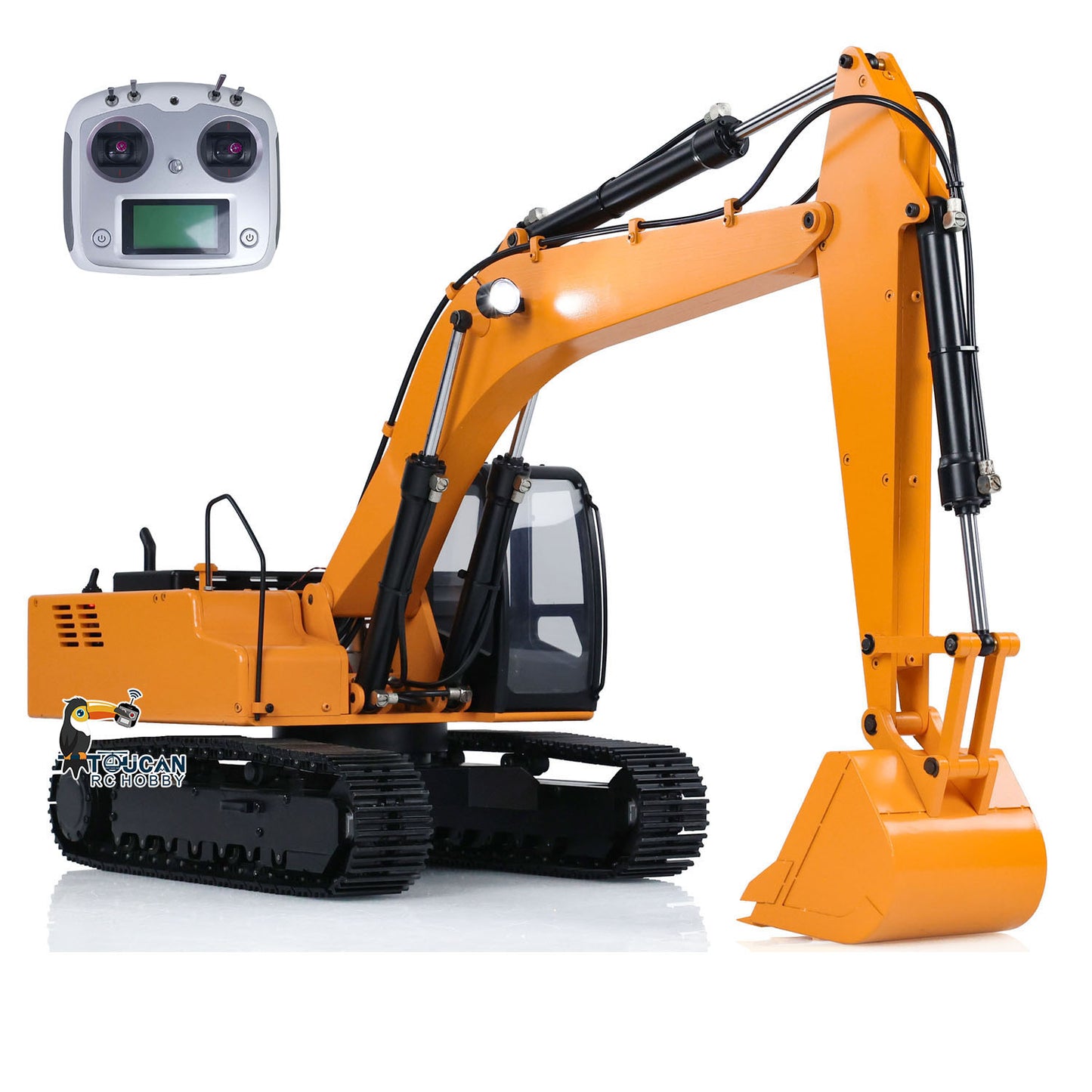 US STOCK JDM 1/12 Hydraulic Excavator Painted Assembled RC Model Pump Tracks Light Radio