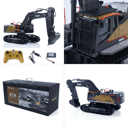 US STOCK HUINA Toy 1/14 592 RC Tracked Excavator Car Model Gift 2.4G Radio Light Sound