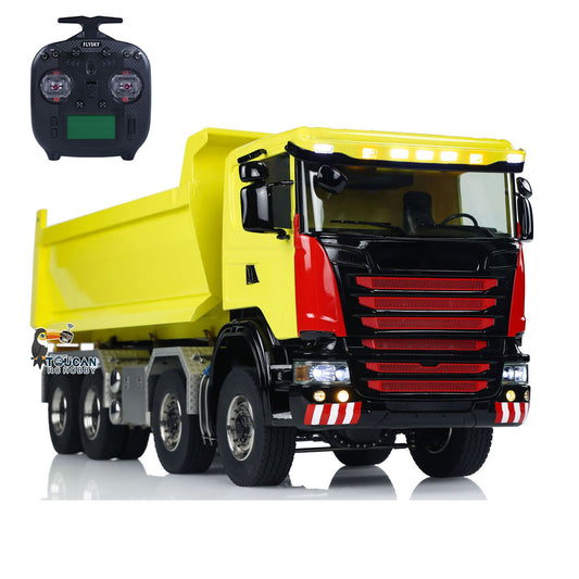 Metal 1/14 Hydraulic RC Roll Off Dumper Truck 8x8 Differential Lock Axles 3Speed