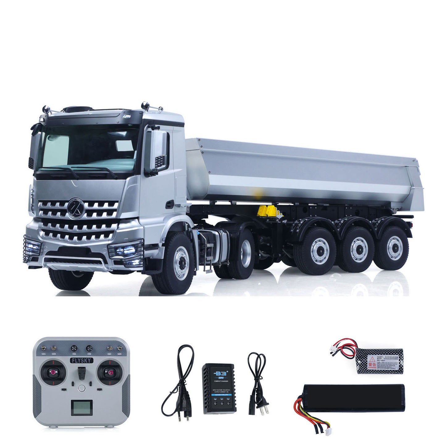 US STOCK Kabolite RTR Car 1/14 4X4 RC Tractor Truck 3Axles Electric Lifting Dump Trialer