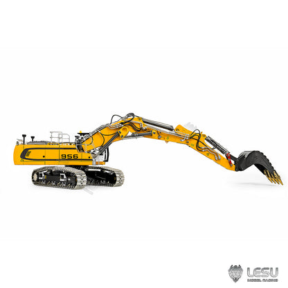 LESU 1/14 RC Hydraulic Excavator LR956 Metal 3 Arms Digger Model 4+3CH Valve Dual Pumps Light Flysky PL18EV LITE