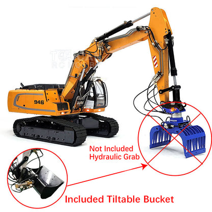 MTM 1/14 946-3 RC 3 Arms Painted Assembled Metal Hydraulic ARTR Tracked Excavator Digger With Ripper Grab Tiltable Bucket