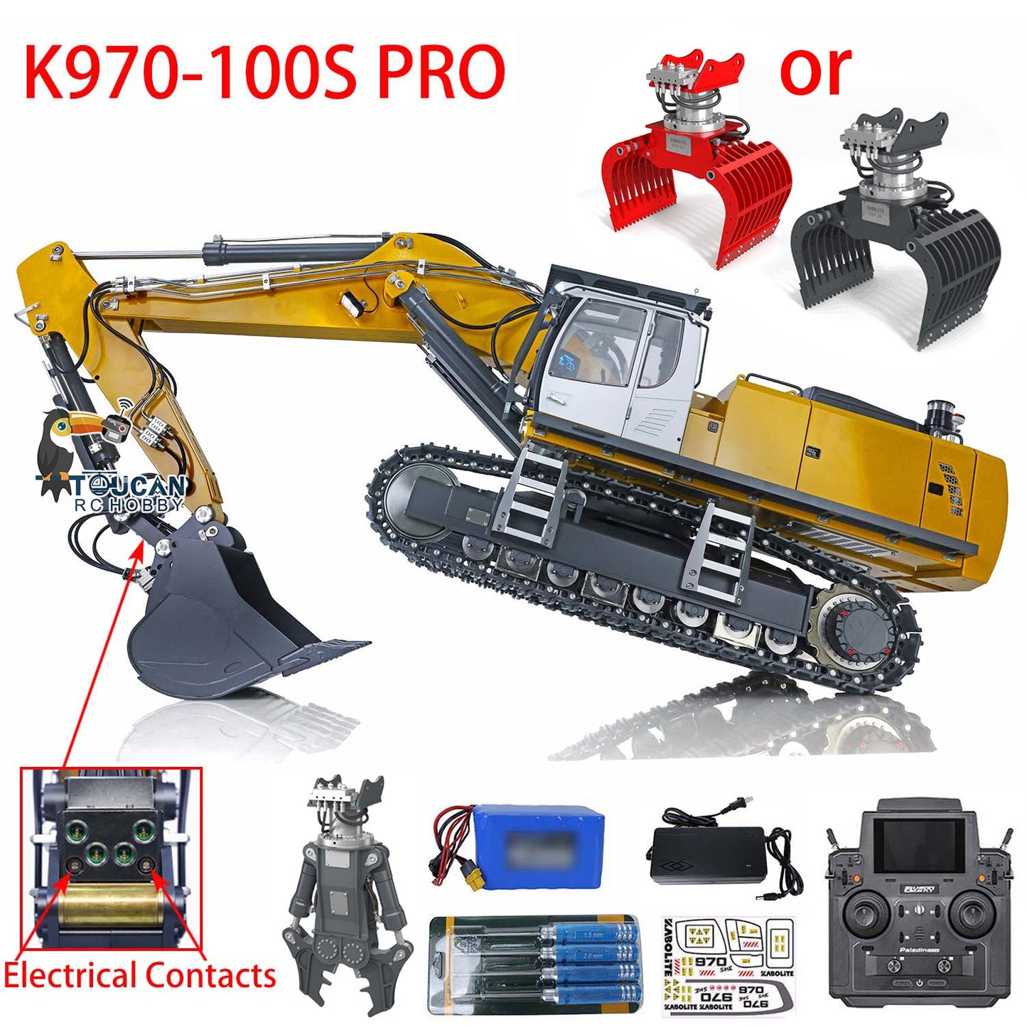 IN STOCK Kabolite 1/14 RC Hydraulic Excavator K970 100S Pro RC Digger Model