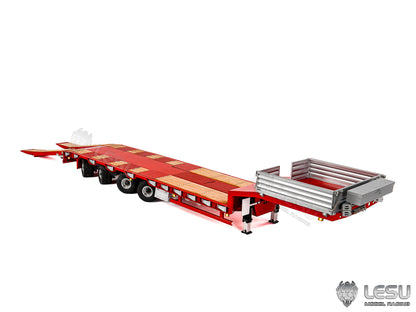 LESU Metal 1/14 RC Trailer A0054 Hydraulic Lifting Tailboard 4 Axles Steering Available for DIY RC Tractor Truck Lorry Car Model Lights