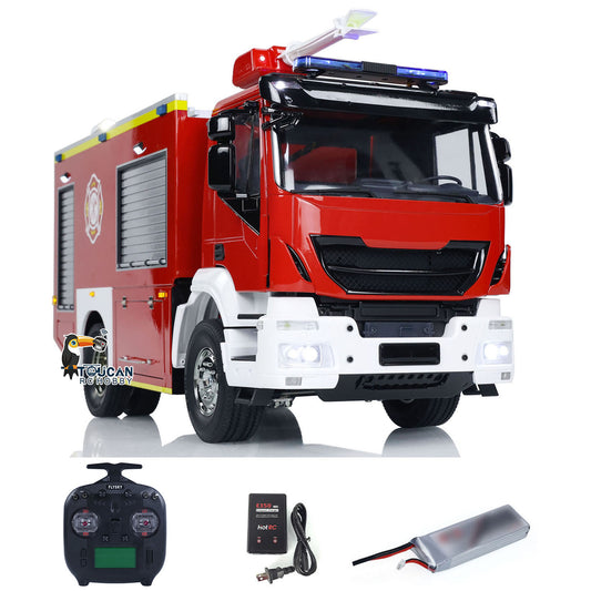 RC Fire Truck Rescue Fire 4x2 Vehicle 1:14 Light Sound 2-Speed Transmission