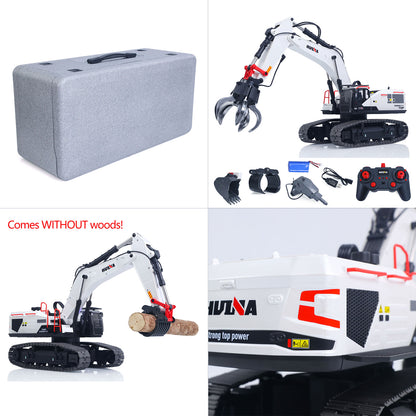 US STOCK 1/14 HUINA RC Metal Excavator Model Toys 1594 Radio Control Digger Light Sound Battery
