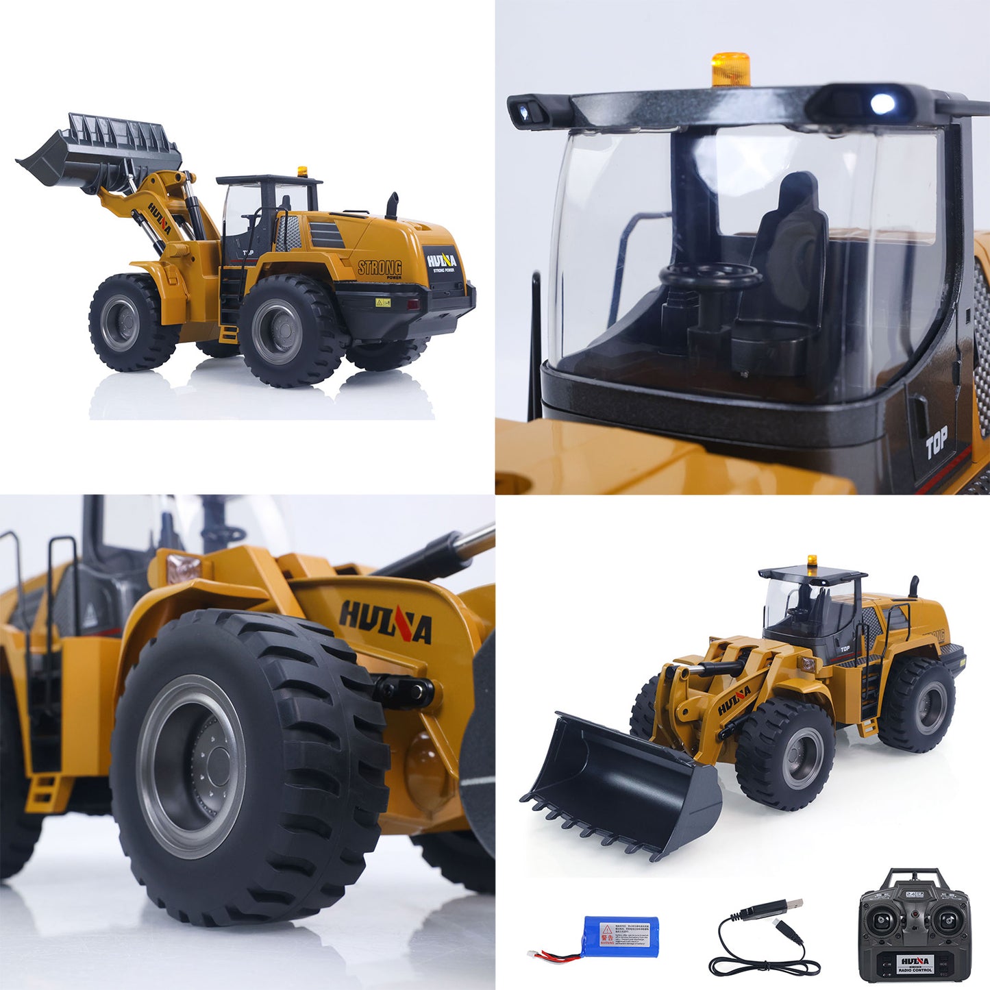 ONLY ONE Fast Shipping 1/14 HUINA Toys 2.4G Radio Controlled Loader 1583 Electric Lifting System Lights Sound RC Construction Vehicles Assembled