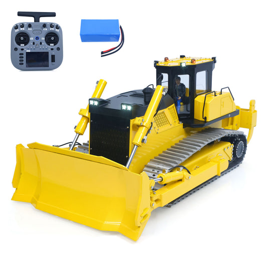 Metal 1/12 RC Hydraulic Bulldozer D155AX RTR Heavy Dozer Model 7 Way Valve 1.0L Oil Pump 5 Plows Radio Master TX15 Radio Battery