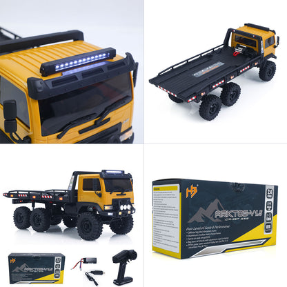US Stock Hobby Plus 1/18 Remote Control Off Road Car 6X6 RC Flatbed Truck 2Speed Gearbox Flysky ESC 280 Brushed Motor 6CH Radio RTR